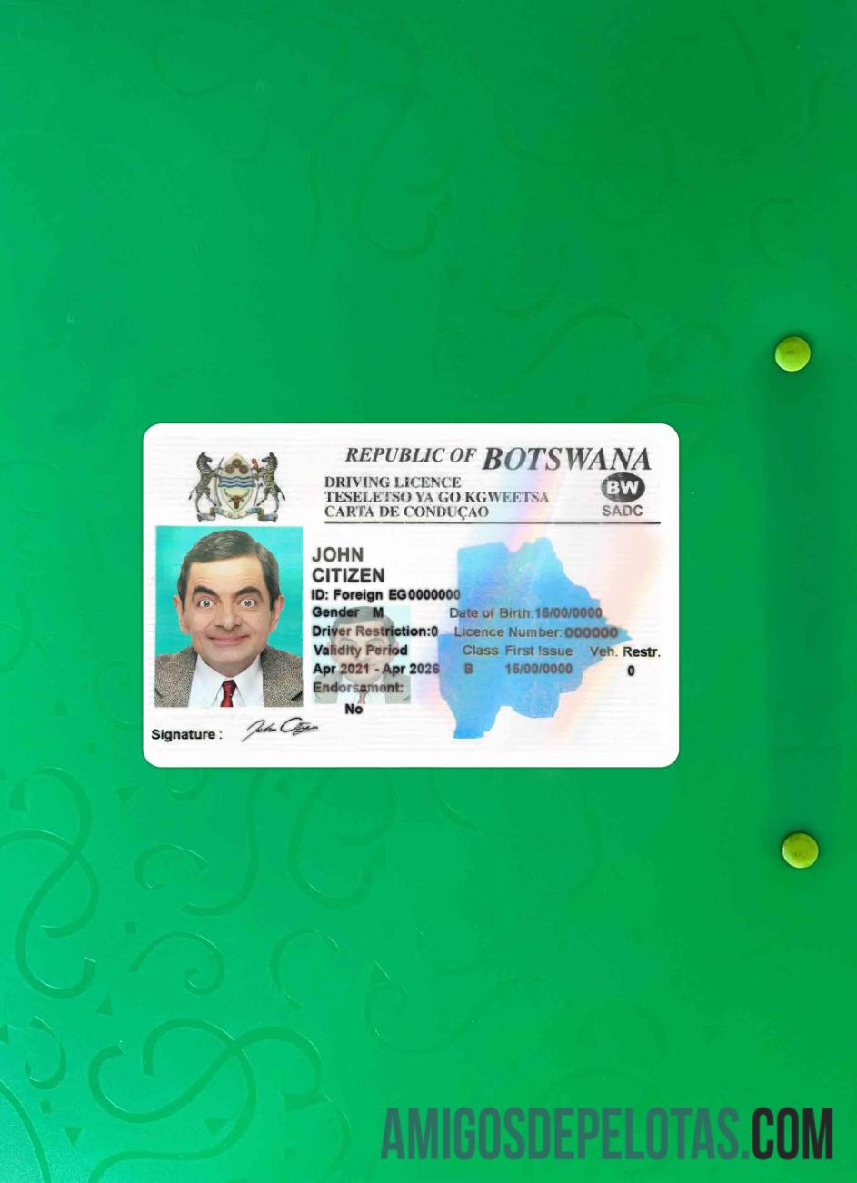 Botsuana DL fotovisual frontal modelo